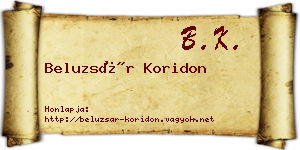 Beluzsár Koridon névjegykártya